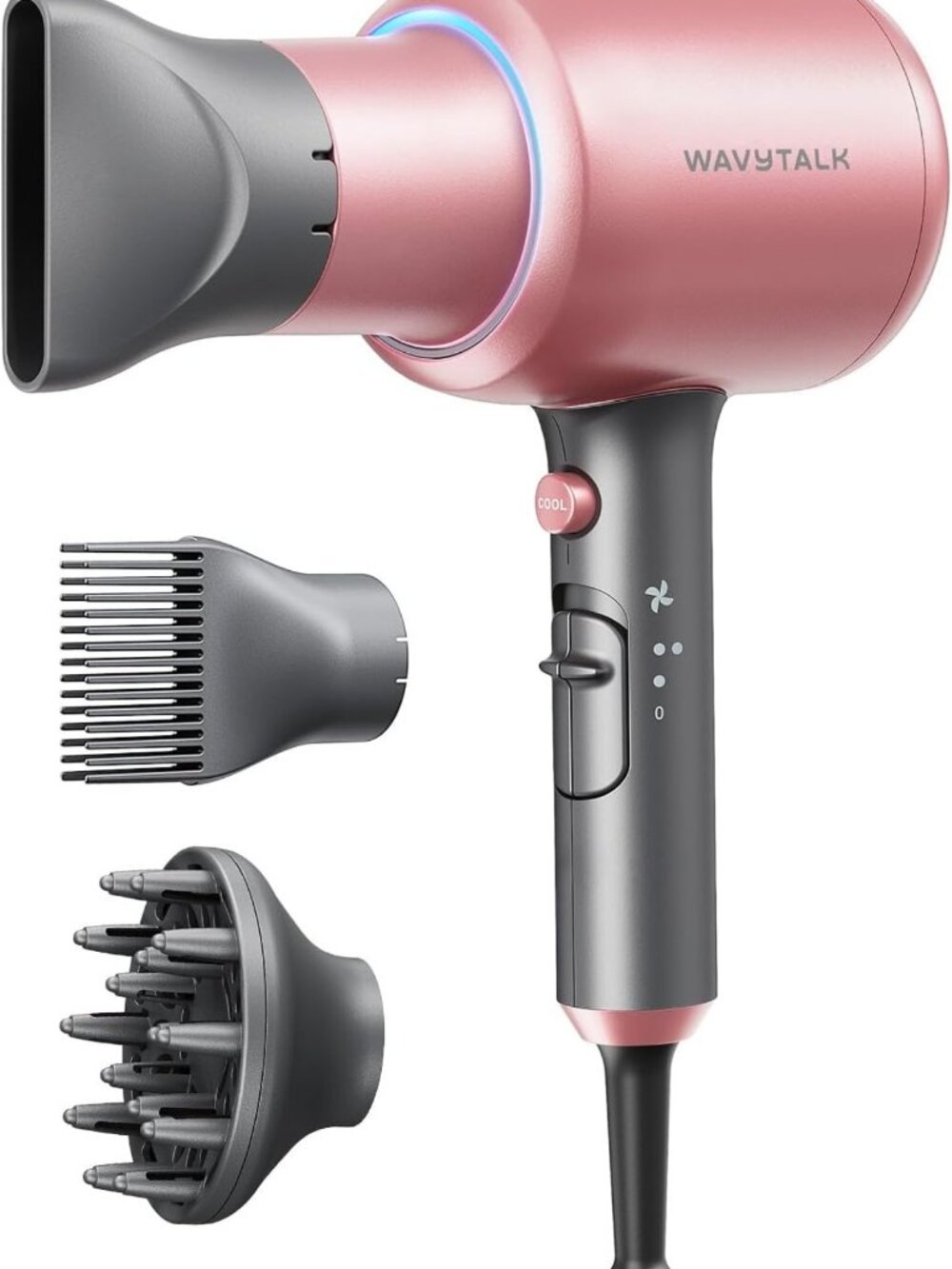 Ionic Hair Dryer with Diffuser for Curly Hair - Fast Drying, Frizz Control